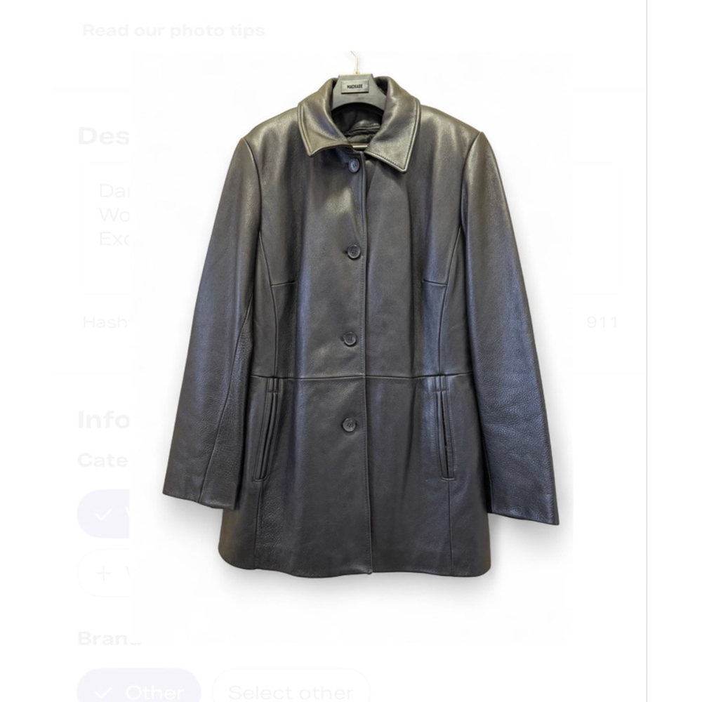 Danier Black Genuine Leather Jacket Coat Women’s L Removable Liner